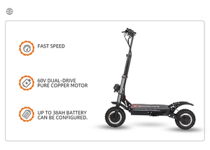 Scooter Todoterreno Plegable de 11 Pulgadas, Dos Ruedas, J30Max, Scooter Eléctrico Rápido con Doble Motor, Autoequilibrado, J30MAX - Product Image 4