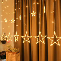 Guirlande lumineuse LED décorative en forme de rideau de glaçons et d'étoiles scintillantes pour intérieur, mariage, fête, jardin, mur, Noël