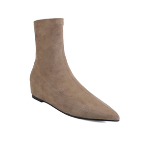 WETKISS Vente en gros Bottines noires rétro Western à bout pointu Bottes extensibles pour femmes Bottes compensées cachées Bottines à enfiler - Product Image 3