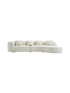 Conjunto de Sofás Curvos Modernos Minimalistas Italianos para Apartamentos Pequenos, Estilo Creme, Tecnologia de Espuma sem Dissolução para Sala de Estar - Product Image 3