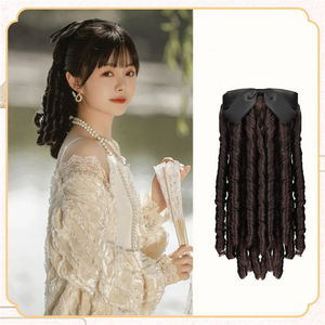Shanghai Rétro Style Républicain Rouleau Romain <span class=keywords><strong>Queue</strong></span> <span class=keywords><strong>de</strong></span> <span class=keywords><strong>Cheval</strong></span> Poussière d'Or Cheongsam <span class=keywords><strong>Coiffure</strong></span> avec Noeud Papillon - Product Image 5