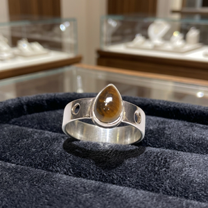 925 Sterling <b>Silver</b> Natural Gemstone Pear Cut Classic Fashionable <b>Ring</b> for Women & <b>Men</b> for Gifts & Parties - Product Image 3