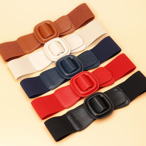 Ceinture large élastique vintage pour femmes, pour robes et manteaux d'hiver, ceinture élégante extensible pour dames - Product Image 3
