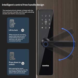 Serrure de porte intelligente WIFI professionnelle avec empreinte digitale, en alliage d'aluminium, TUYA TT Lock, serrure électronique - Product Image 4