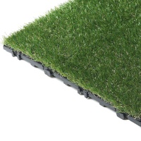 Dalles de gazon artificiel DIY XF-C007 300x300mm antidérapantes, gazon synthétique emboîtable pour la décoration de jardin, balcon et terrasse