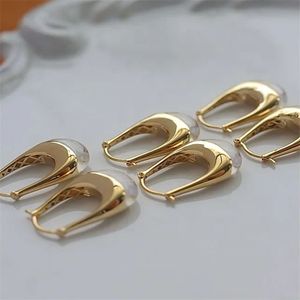 Pendientes de Aro con Forma de Herradura de Cuarzo Cristalino de Estilo Moderno Xinfly, Oro Real de 18k, con Certificado - Product Image 4