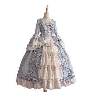 Платье принцессы аниме Лолита для косплея для женщин милые кружевные шифоновые вышитые платья с бантом женские универсальные большие юбки 2022