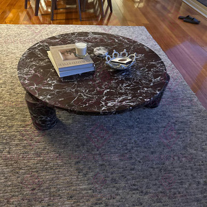 Nordic Modern Luxury <strong>Marble</strong> Round Coffee <strong>Table</strong> with Solid Legs for Home Apartment Office <strong>Bar</strong> Perfect Living Room Furniture - Product Image 3