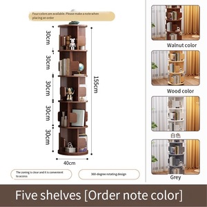 Libreria angolare moderna in legno massello per bambini con ripiani girevoli, mobile multifunzionale da soggiorno - Product Image 4