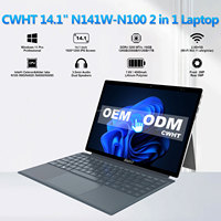 Prix de gros Ordinateur portable 2 en 1 14 pouces Écran tactile Ordinateurs portables 1920X 1200 IPS 16 Go de RAM 256 Go avec clavier détachable