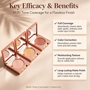 HKH Pressed Powder Concealer Palette 4-Colour Matte Moisturizing Waterproof BB & CC Creams Free Sample Size All Skin Types - Product Image 2