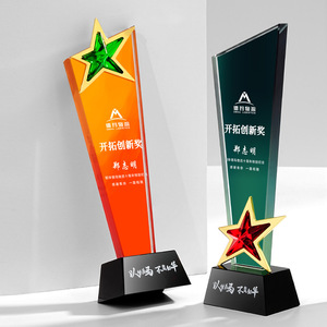 Crystal Five Pointed Star <b>Trophy</b> Laser <b>Engraved</b> Uv Printing Business Gift Conference Award Supply Ab Specification - Product Image 4