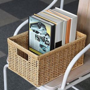 Maßgefertigte Rattan-Box Brotkorb Mit Leinenbeutel Waschkorb Wäschekorb Staubschutz Schwarz Weiß - Product Image 6