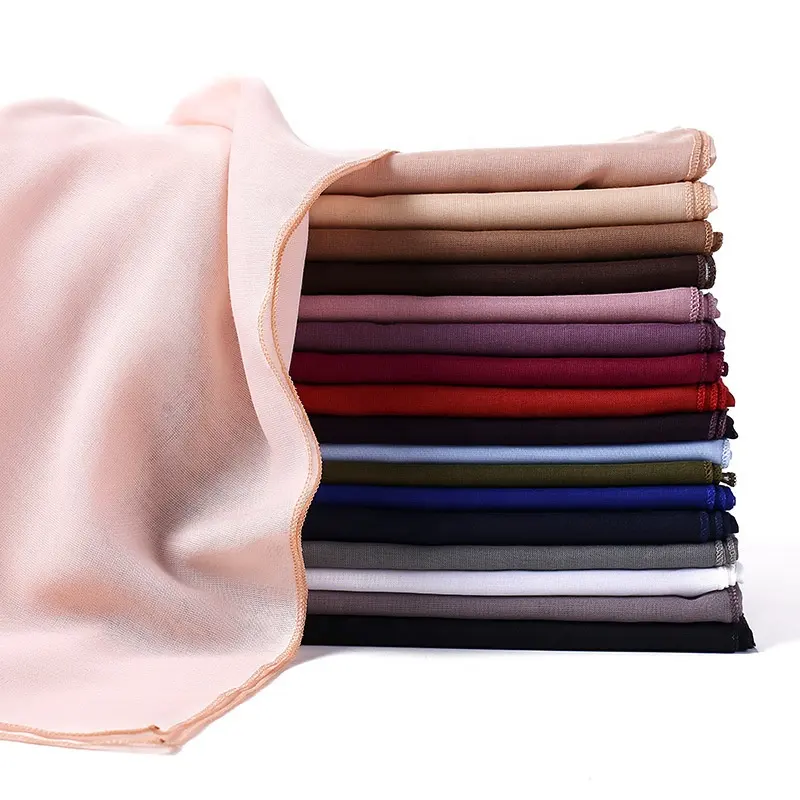 110*110cm Square Cotton Hijab Scarf Women Muslim Solid Color Shawls and Wraps Headband Soft Head Scarf Islamic Pashmina Scarves
