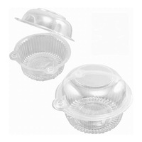 Boîte ronde en plastique pour fête d'anniversaire, 50 pièces, avec dôme transparent, paquet jetable