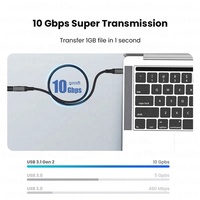 Cable Adaptador de Extensión USB 3.1 Gen2 Tipo C Macho a Hembra Xput de 10 Gbps 4K 60 Hz para Transferencia de Datos y Video, Compatible con Laptops USB Tipo C