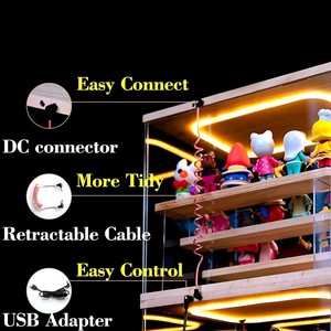 Exhibidor de Acrílico Transparente de Alta Gama, Personalizado, de 3 Niveles, con Iluminación LED, para Figuras de Juguete y Modelos Modernos - Product Image 2