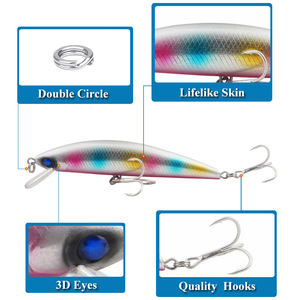 Leurre Minnow XY-104 41,2g, appât coulant pour la pêche en mer, avec hameçon triple. - Product Image 4
