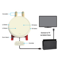 DOBE TNS-1867D pour jeu de tambour Taiko No Tatsujin compatible avec le matériau ABS, avec baguettes pour Switch