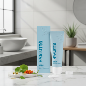 Crème pour le visage Hyalutto, Centella Asiatica, huile d'argousier, collagène, acide hyaluronique, huile d'arbre à thé, vitamine E, hydratante, apaisante - Product Image 3