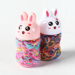 زجاجة أرنب لطيف ربطة شعر مرنة عالية للاستعمال مرة واحدة ملونة وغير ضارة للفتيات والرضع/الأطفال - Product Image 5