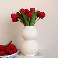 Bouquet de tulipes en soie de haute qualité à 6 têtes, fleurs artificielles réalistes, décoration murale moderne pour la maison, Noël, Nouvel An, Thanksgiving, Pâques
