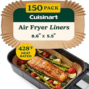 Disposable Double-Sided Air Fryer Liners 150 Pack 86x55" Rectangle | Recyclable Food-grade Unbleached Silicone-Coated Non-Stick - Product Image 1