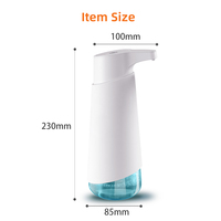Distributor otomatis plastik pintar 300ml, cairan Di Sapone Liquido Montato a Parete Wandmontierter Automatischer Flussigseifenspender