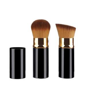 Nouvel ensemble de pinceaux de rasage portables à poils synthétiques rétractables avec manche en plastique, pour le visage et la poudre, vente directe usine - Product Image 2