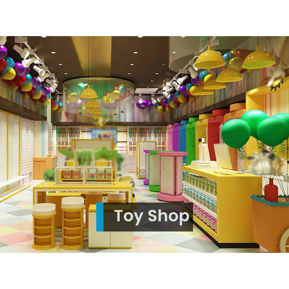 Benutzer definierte Kids Toy Store Innen architektur Dekoration Einkaufs zentrum Möbel Puppen regal Kinder Toy Shop Display Racks Dekor Design