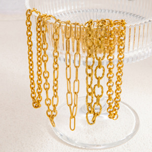 Cadena de collar de acero inoxidable chapada en oro de 18 quilates con cierre de resorte para accesorios de joyería DIY, origen Yiwu, material de aleación de zinc. - Product Image 3