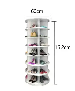 360-Grad-Drehung 7 Stockwerke hoch Großer 360-Grad-Schuhregal Radius Wohnzimmer möbel PVC-Material Schuh regale