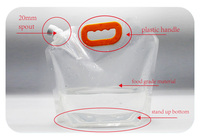 Pochette Doypack réutilisable en plastique haute barrière avec bec verseur et poignée pour liquide de lavage