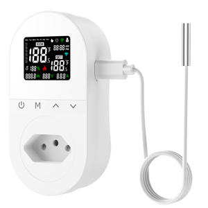 Thermostat intelligent Tuya WiFi à commande vocale, bouton tactile LCD, plastique, prise électrique américaine, pour la maison, le camping-car, la voiture et l'extérieur - Product Image 2