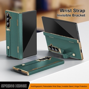 Fashion PU Leather Phone Case for Samsung Z <b>Fold</b> 8 Ultra 7 6 5 4 3 With Wristband Stand Front <b>Screen</b> Protector Shockproof Cover - Product Image 2