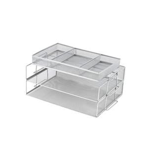 <span class=keywords><strong>Amazon</strong></span> Venta caliente 2-nivel de documento de Metal negro capa de malla bandeja apilable de archivo con sostenedor de la <span class=keywords><strong>pluma</strong></span> - Product Image 5