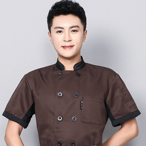 Venta al por mayor de alta calidad de cocinero personalizado Hotel cocina Chef abrigo de algodón poliéster Chef chaquetas restaurante negro mujeres Chef uniforme - Product Image 4