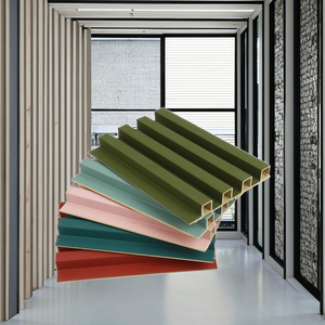 Bambus faser Haut gefühl WPC <span class=keywords><strong>Net</strong></span> Red Massivholz Gitter platte Geometric Small High Great Wall Concave Convex Wave - Product Image 5