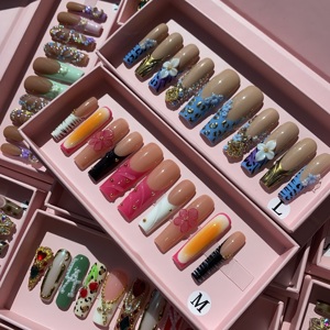<span class=keywords><strong>Uñas</strong></span> Postizas Hechas a Mano con Cobertura Total, Forma Cuadrada de 30 mm, <span class=keywords><strong>Uñas</strong></span> a Presión Estilo Y2K, <span class=keywords><strong>Uñas</strong></span> Postizas Artificiales Reutilizables - Product Image 3