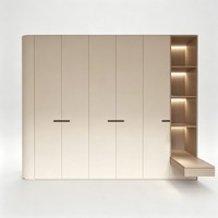 Meubles de chambre à coucher modernes sur mesure, armoire avec porte coulissante, miroir et éclairage LED, placard de rangement pour la maison