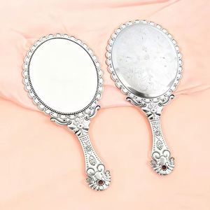 Electroplated Retro Handheld Antique Style Mirror New Carved <b>Small</b> Mirror Portable Makeup Mirror - Product Image 6