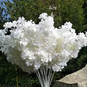 블랙 드래곤 Artificiel 장식 꽃 하이 퀄리티 밝은 흰색 실크 벚꽃 가지 인공 꽃 결혼식