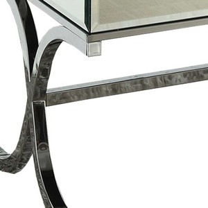 Tavolino HMS 42 \ "con piano in vetro trasparente e argento a specchio e struttura in ferro - Product Image 5