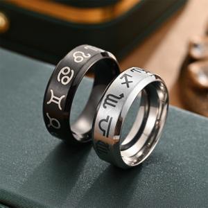 Douze astrologie <span class=keywords><strong>Horoscope</strong></span> anneau mode 12 signes <span class=keywords><strong>du</strong></span> zodiaque taureau vierge balance mariage bagues de fiançailles bijoux saint valentin cadeau - Product Image 4