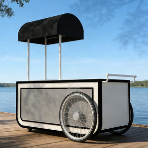 Chariot mobile de vente ambulante de glaces italiennes avec roues pour crème glacée et granita - Product Image 4