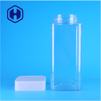 Pot en plastique PET transparent carré personnalisé de qualité alimentaire OEM pour aliments secs pour animaux, sucre, épices, aliments en conserve et collations - Étanche et sans BPA