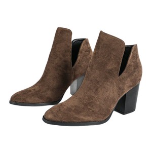 Bottines Chelsea pour femmes en daim à bout pointu et talon épais, style tendance à enfiler - Product Image 5