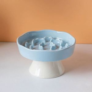 <b>Ceramic</b> Cute Slow Eating Anti-Choking Waterproof Durable Cat & <b>Dog</b> Pet Food Bowl with Anti-Skid Base and Neck Protection - Product Image 5