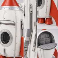 Sac à dos Ita Bag personnalisé en forme de fusée avec fenêtre de porthole spatiale, fabrication d'échantillons OEM ODM, vente en gros
