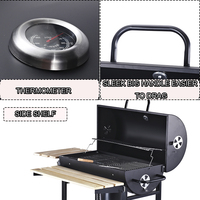 Barbecue au charbon de bois portable commercial pour fêtes en extérieur, construction en acier, émail de porcelaine, design moderne luxueux, fumoir